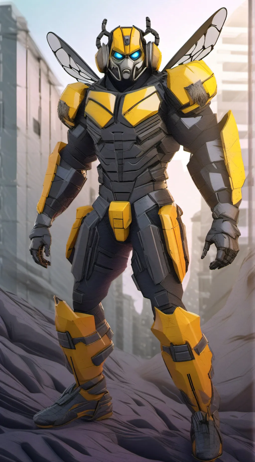 ai character: bumblebee  background