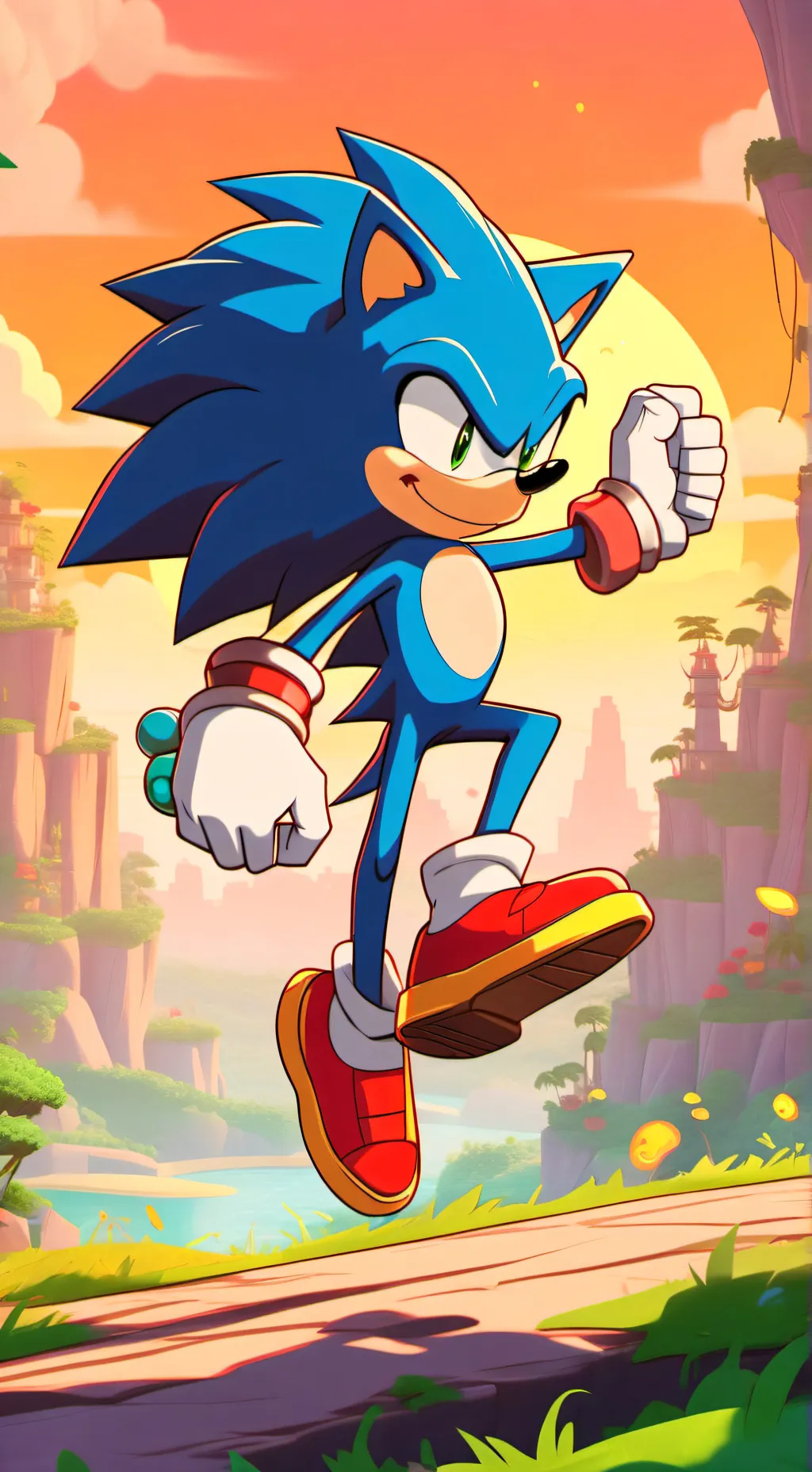 ai character: sonic from cosmics background