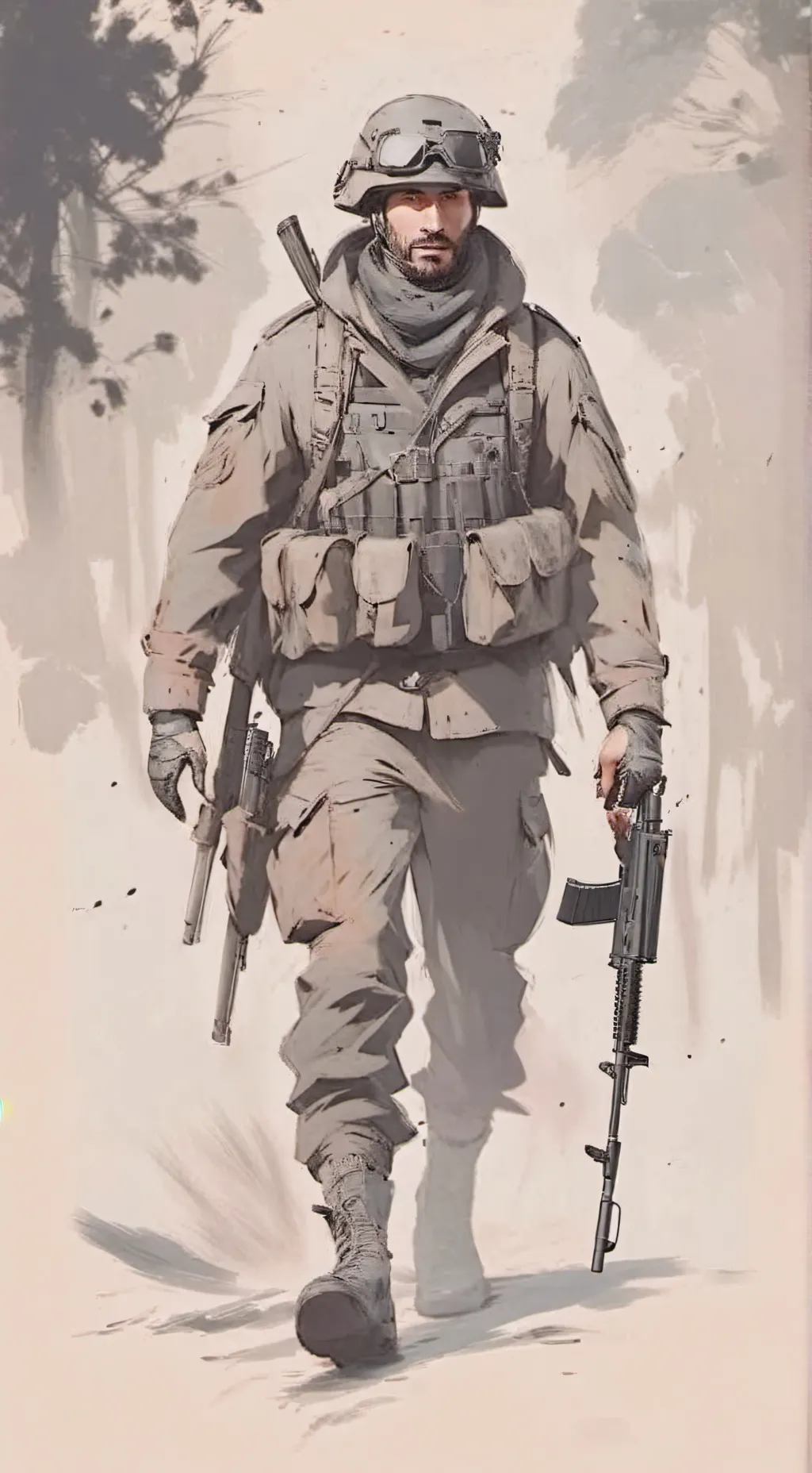 ai character: soldado  background