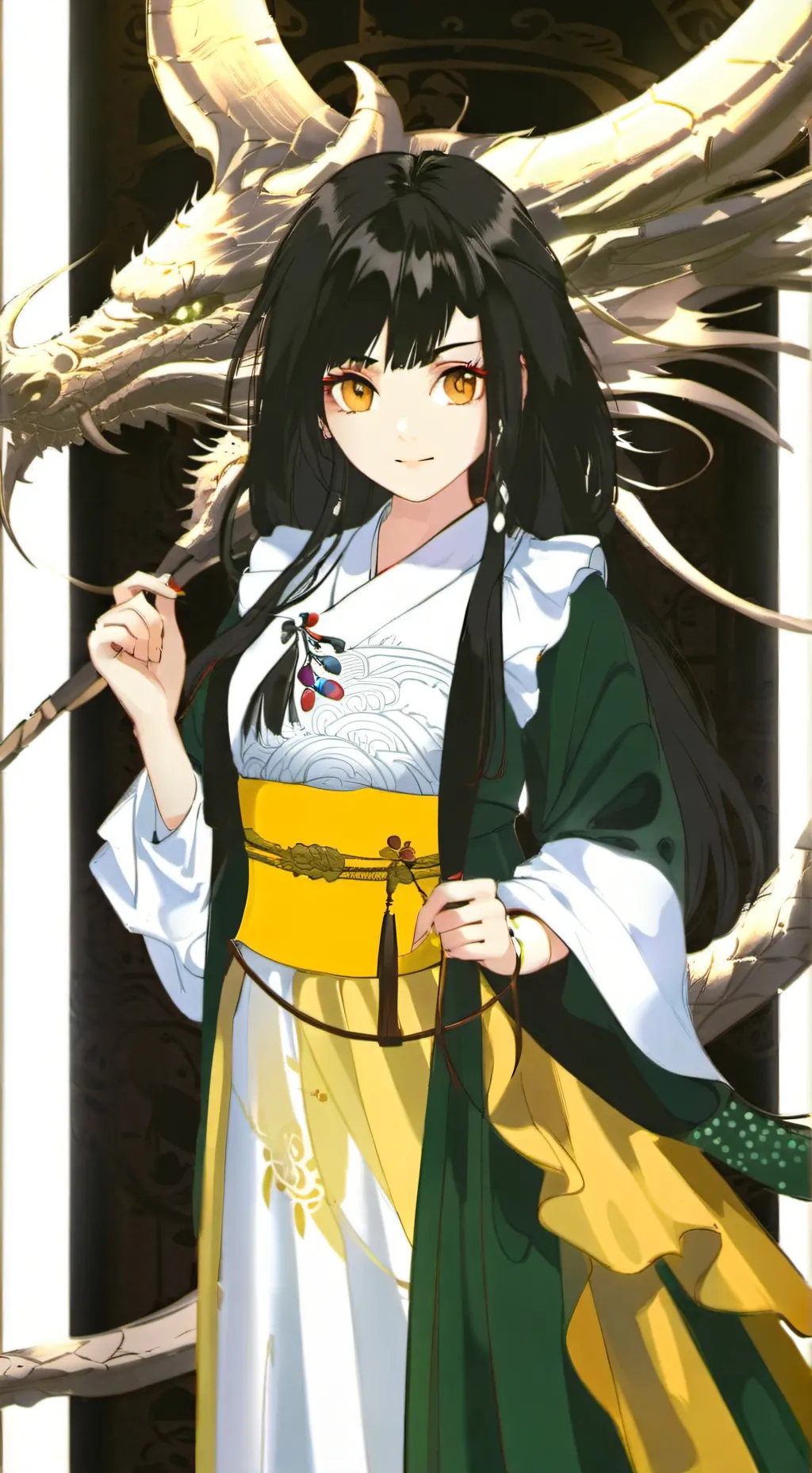 ai character: golden background