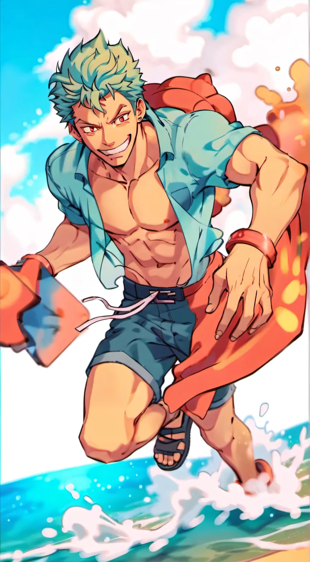 ai character: roronoa zoro💚 background