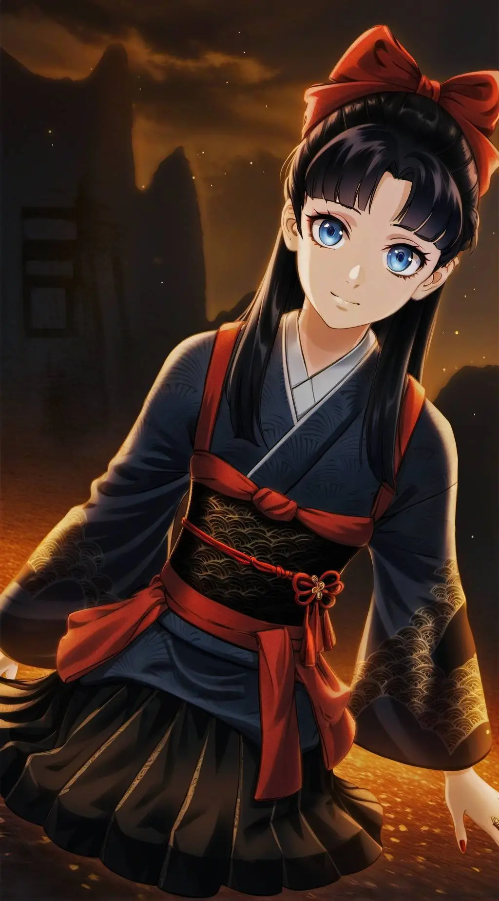 ai character: Tsutako tomioka background