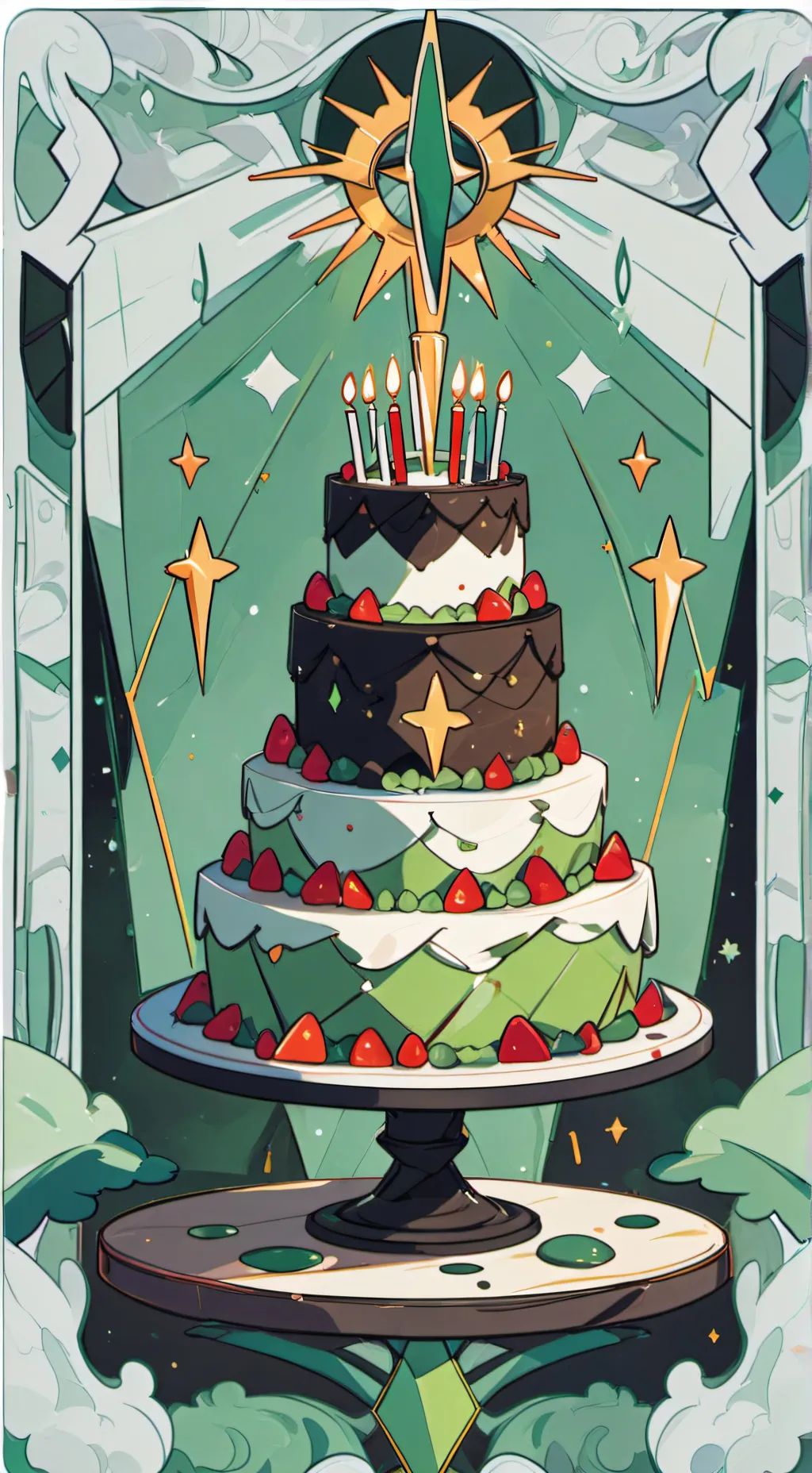 ai character: Thalia birthday  background