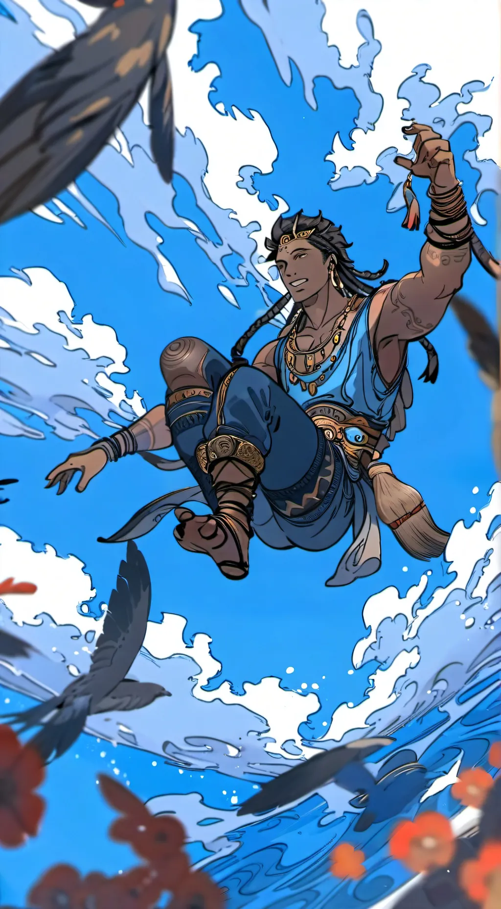 ai character: Poseidon background
