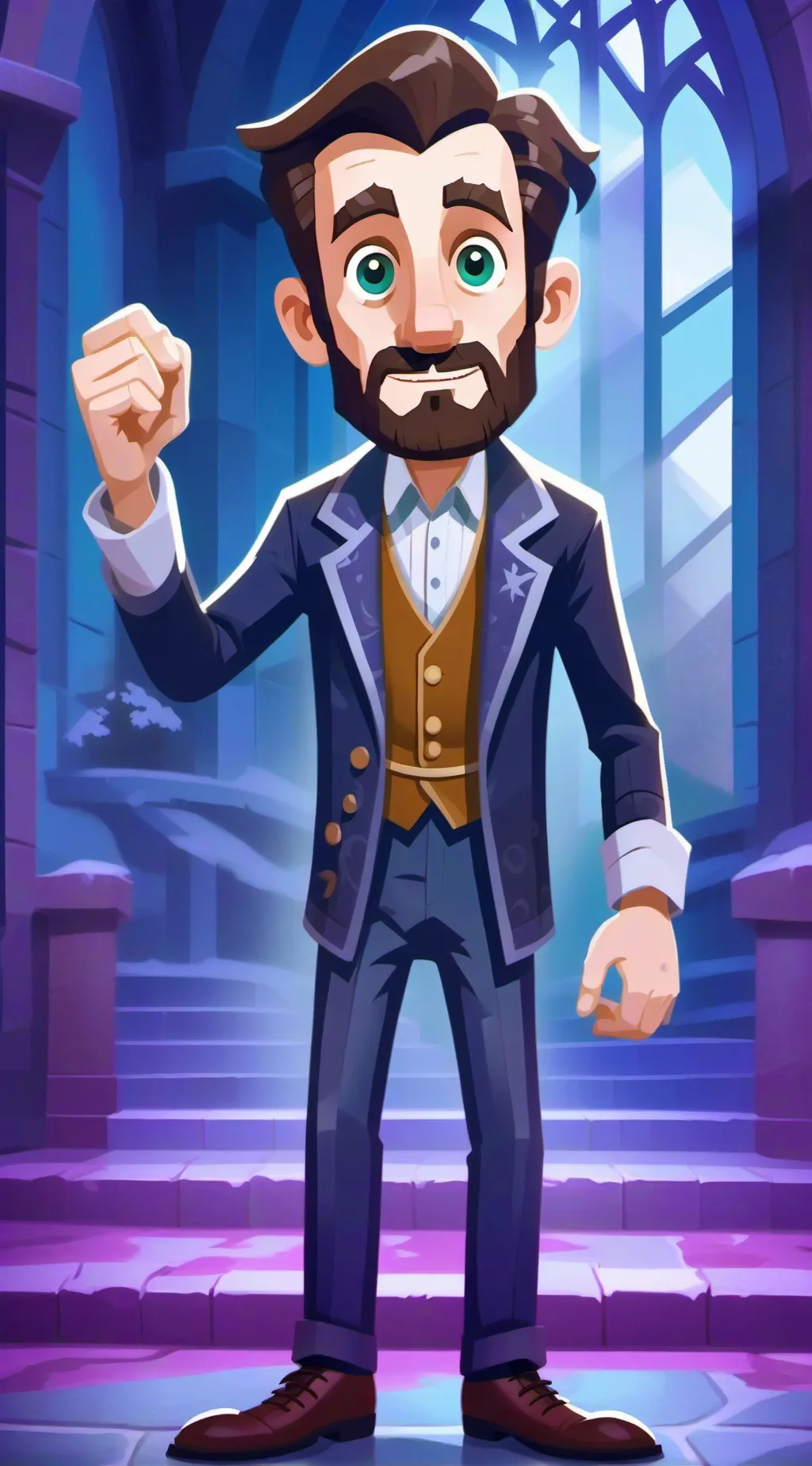 ai character: creepy man background