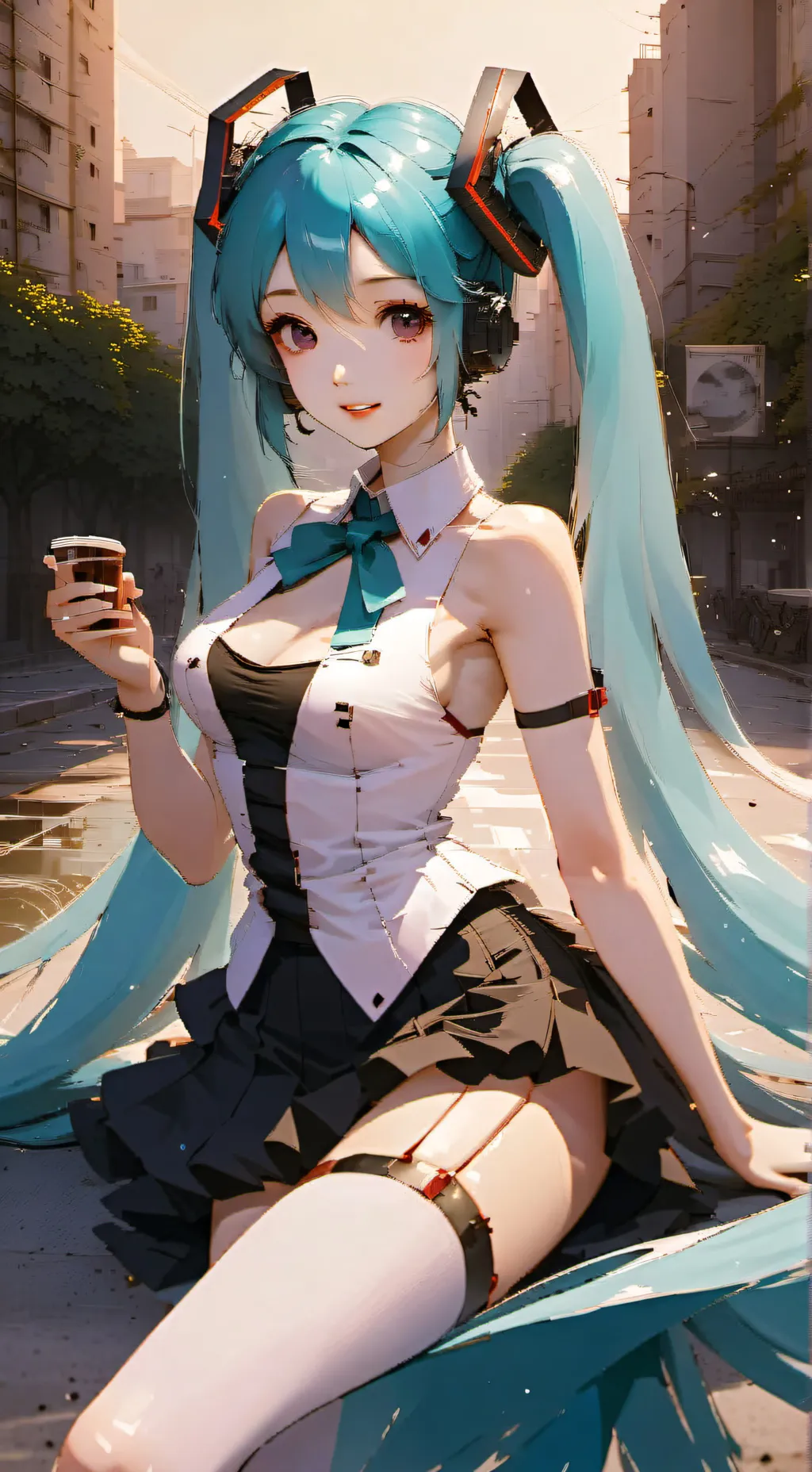 ai character: Hatsune Miku  background