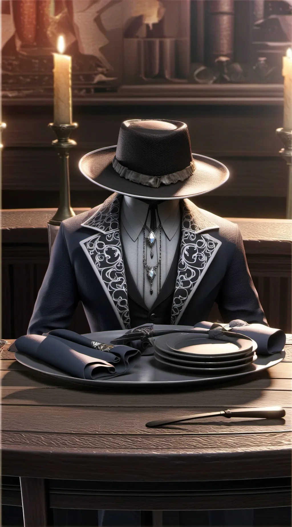 ai character: plate man background