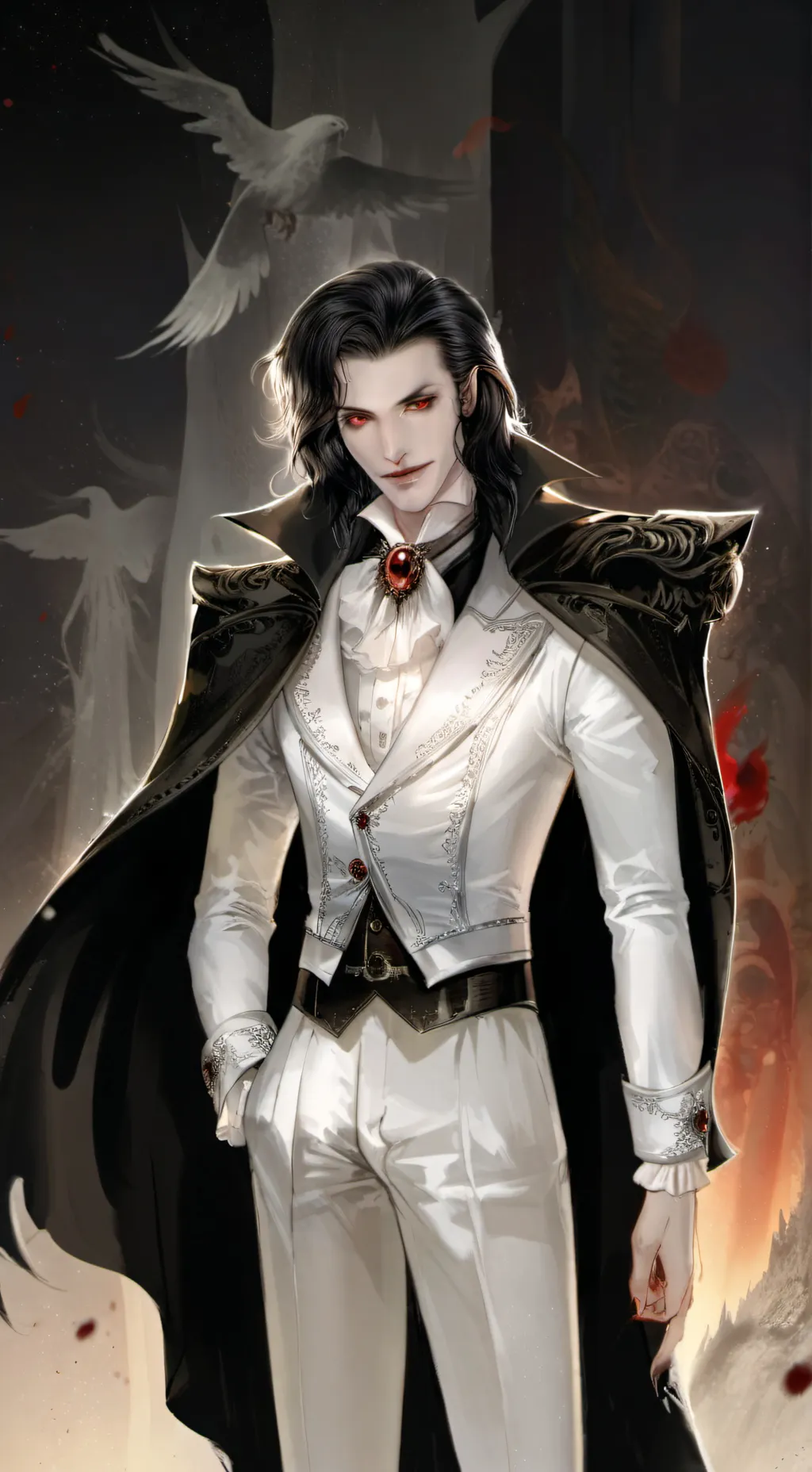 ai character: Dracula  background
