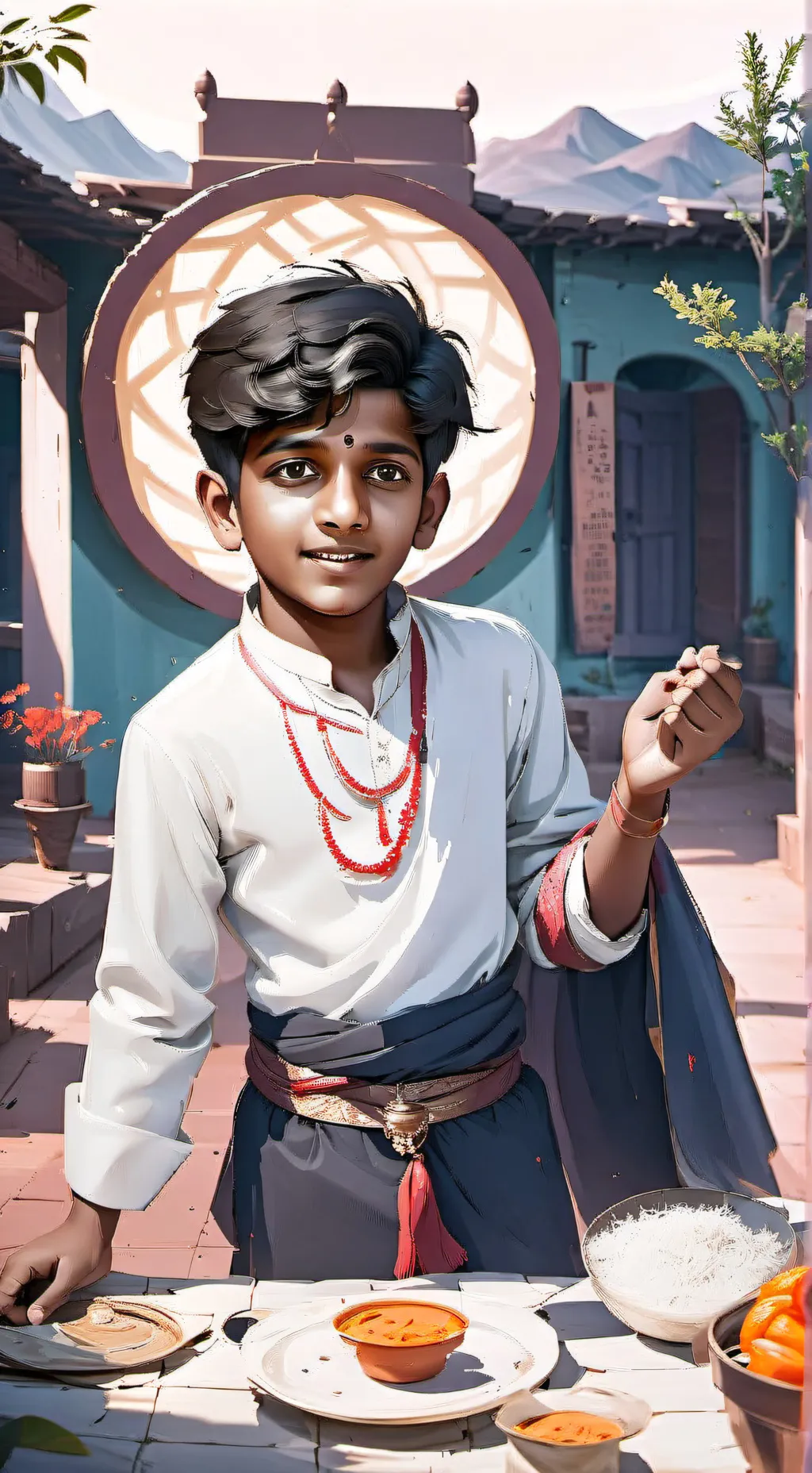 ai character: Ayush Dutta.  background