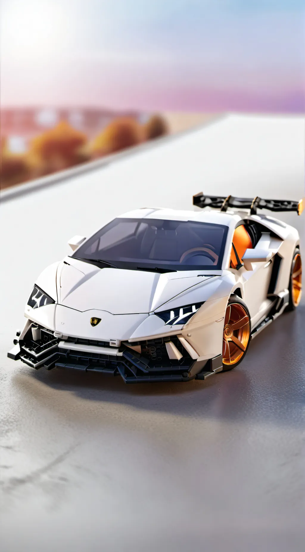 ai character: Lego Lamborghini  background