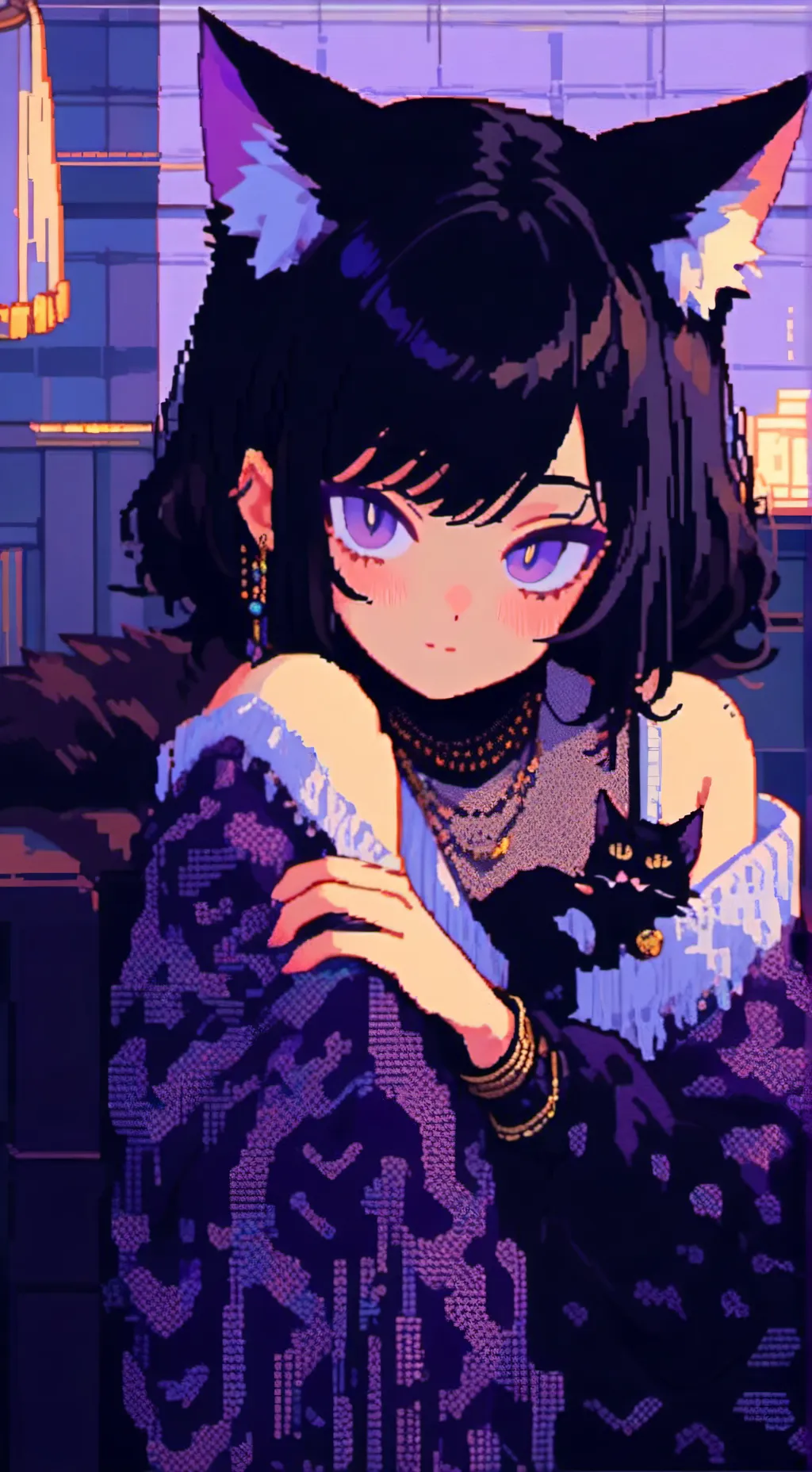 ai character: Purplex Spiritkitt background