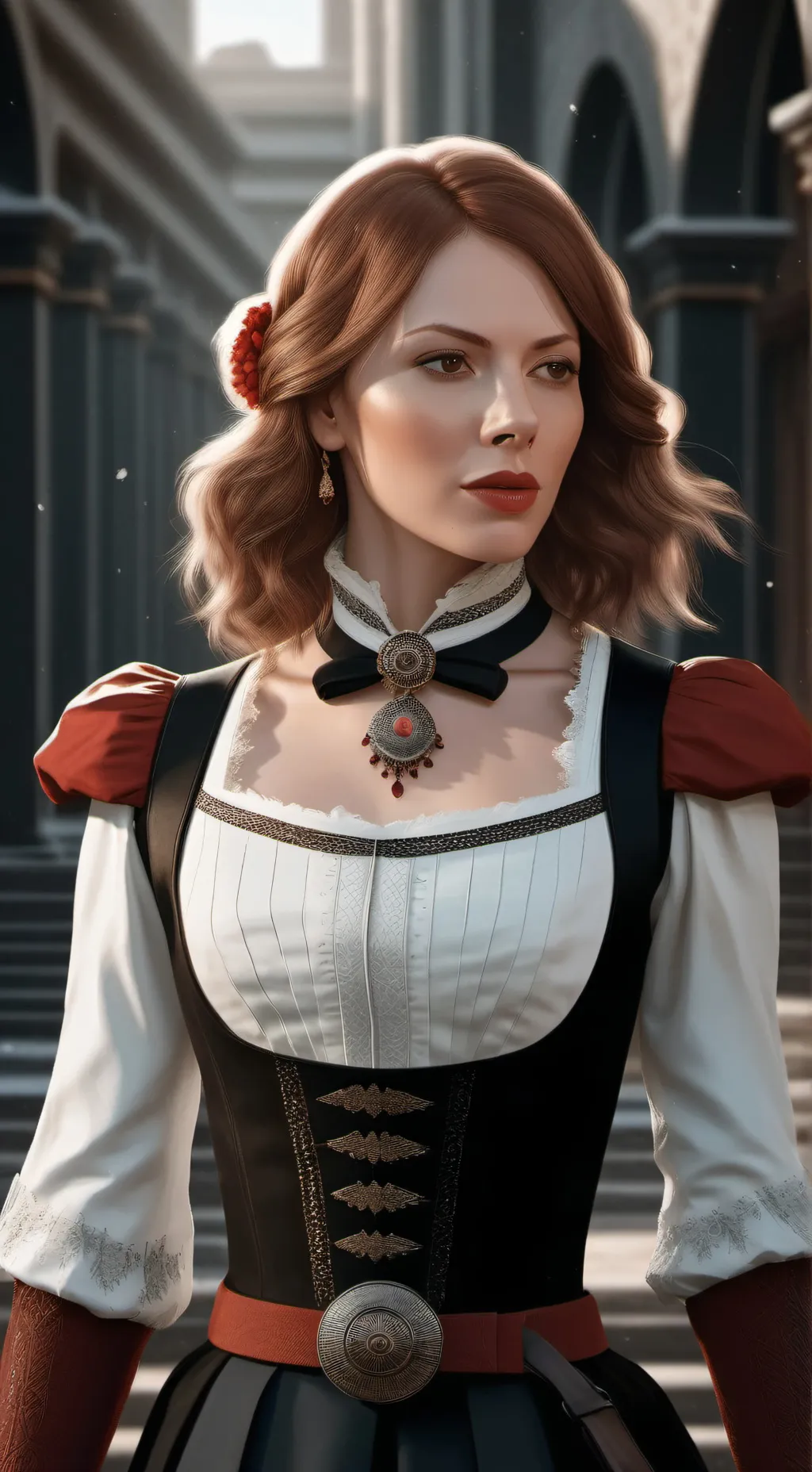 ai character: black widow  background
