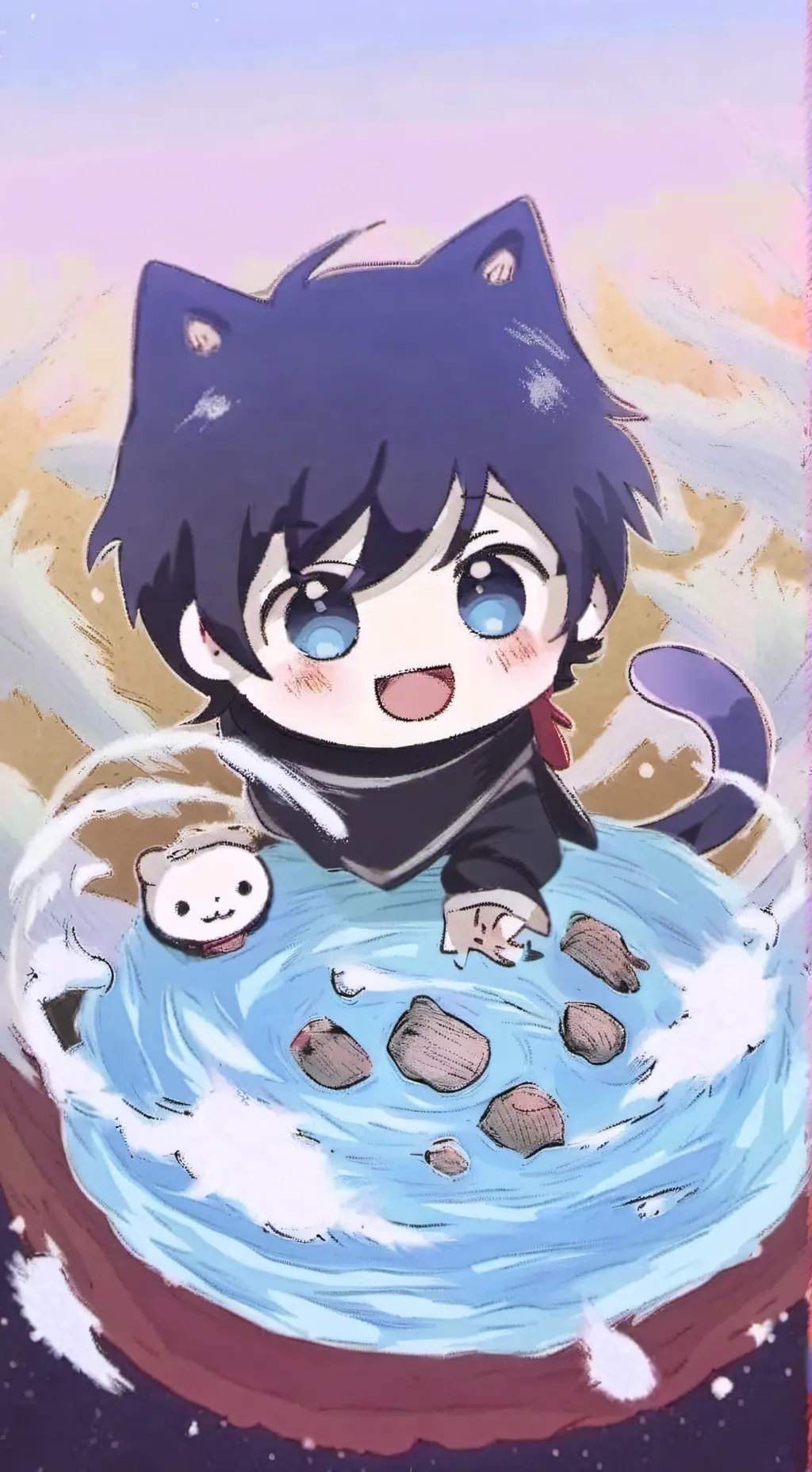 ai character: Annoying neko Pepe background
