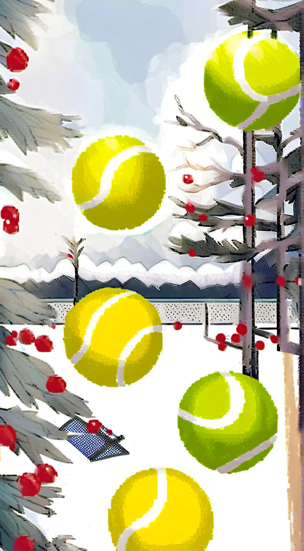 ai character: Tennis ball BFDI background