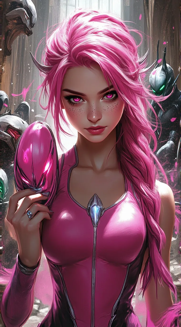 ai character: pink ranger or amy background
