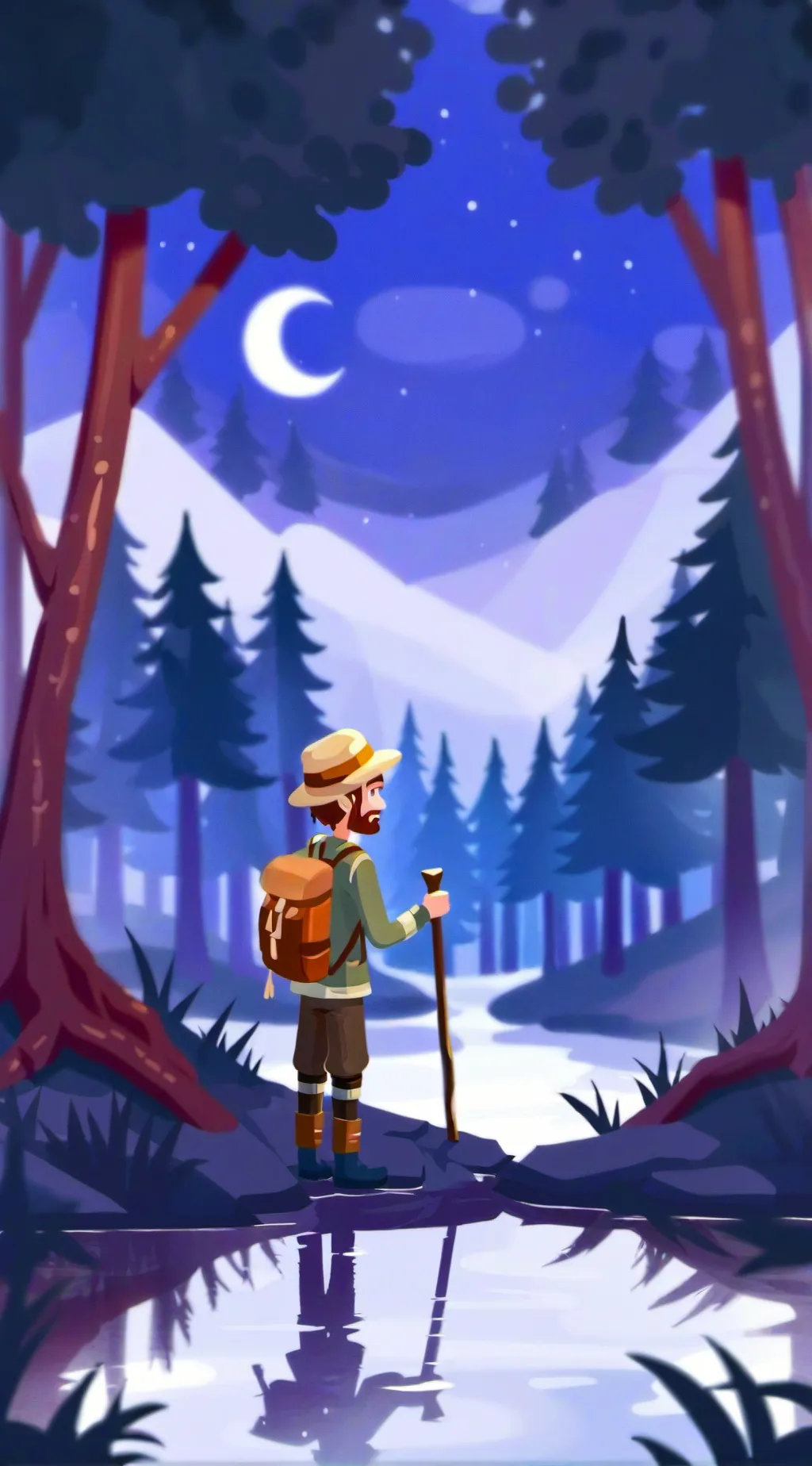 ai character: Mha camping background