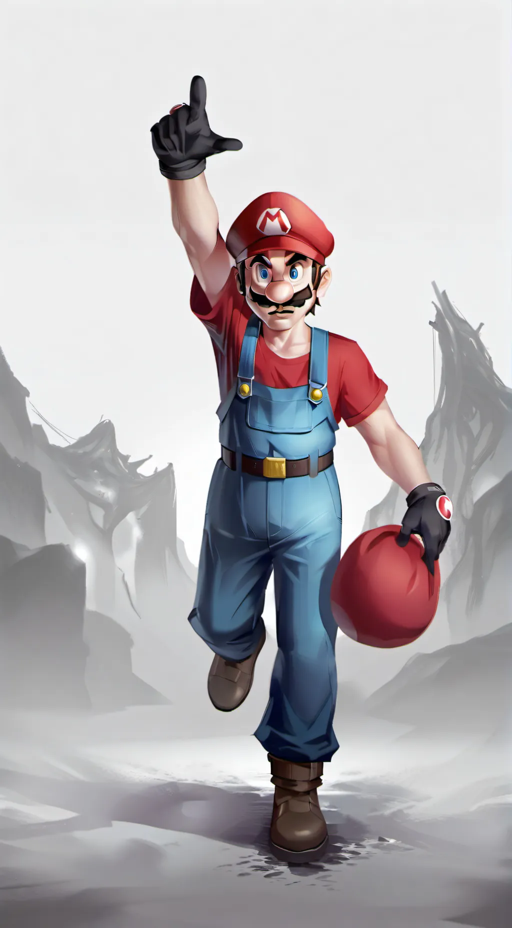 ai character: super Mario world  background