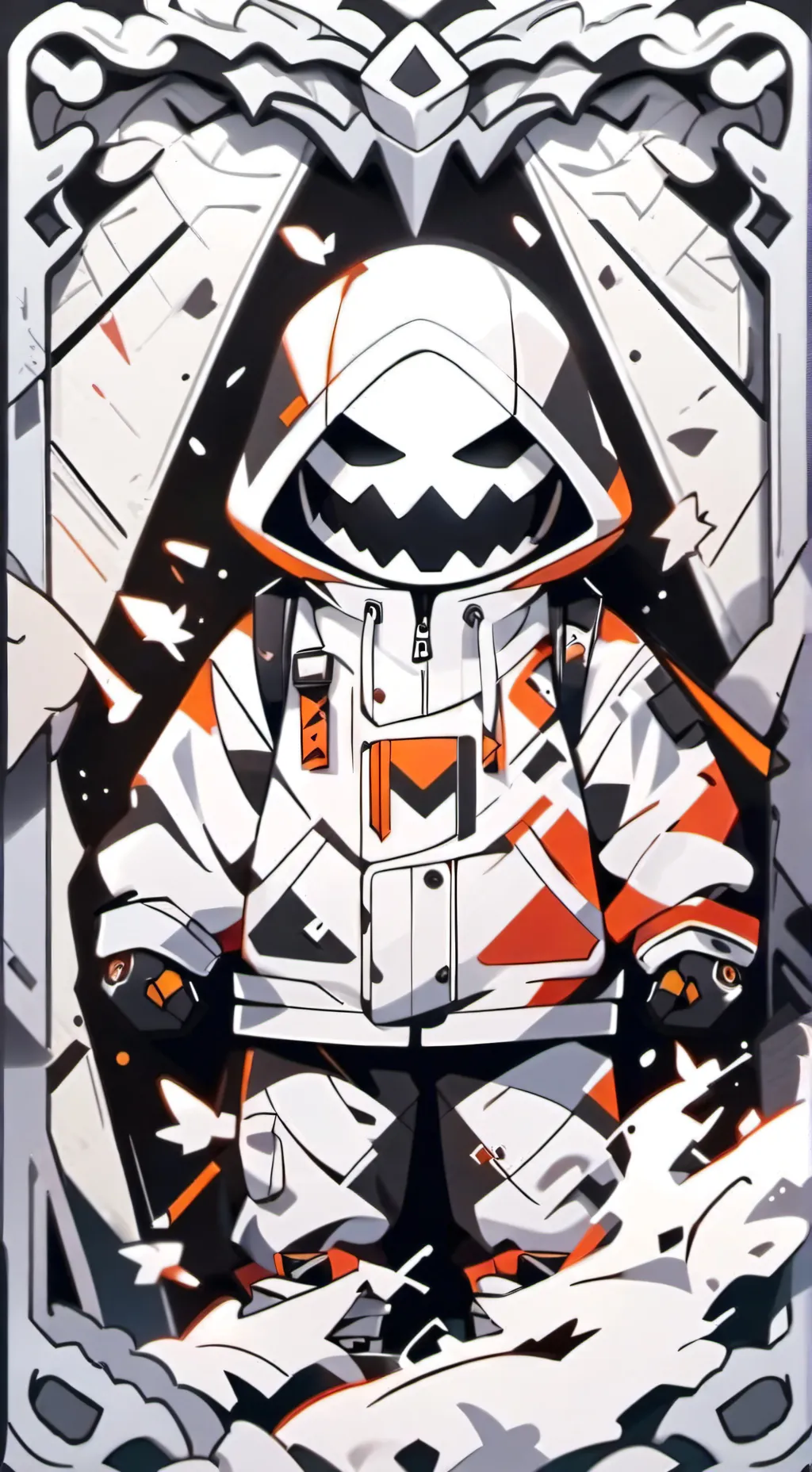 ai character: hungry snoman background