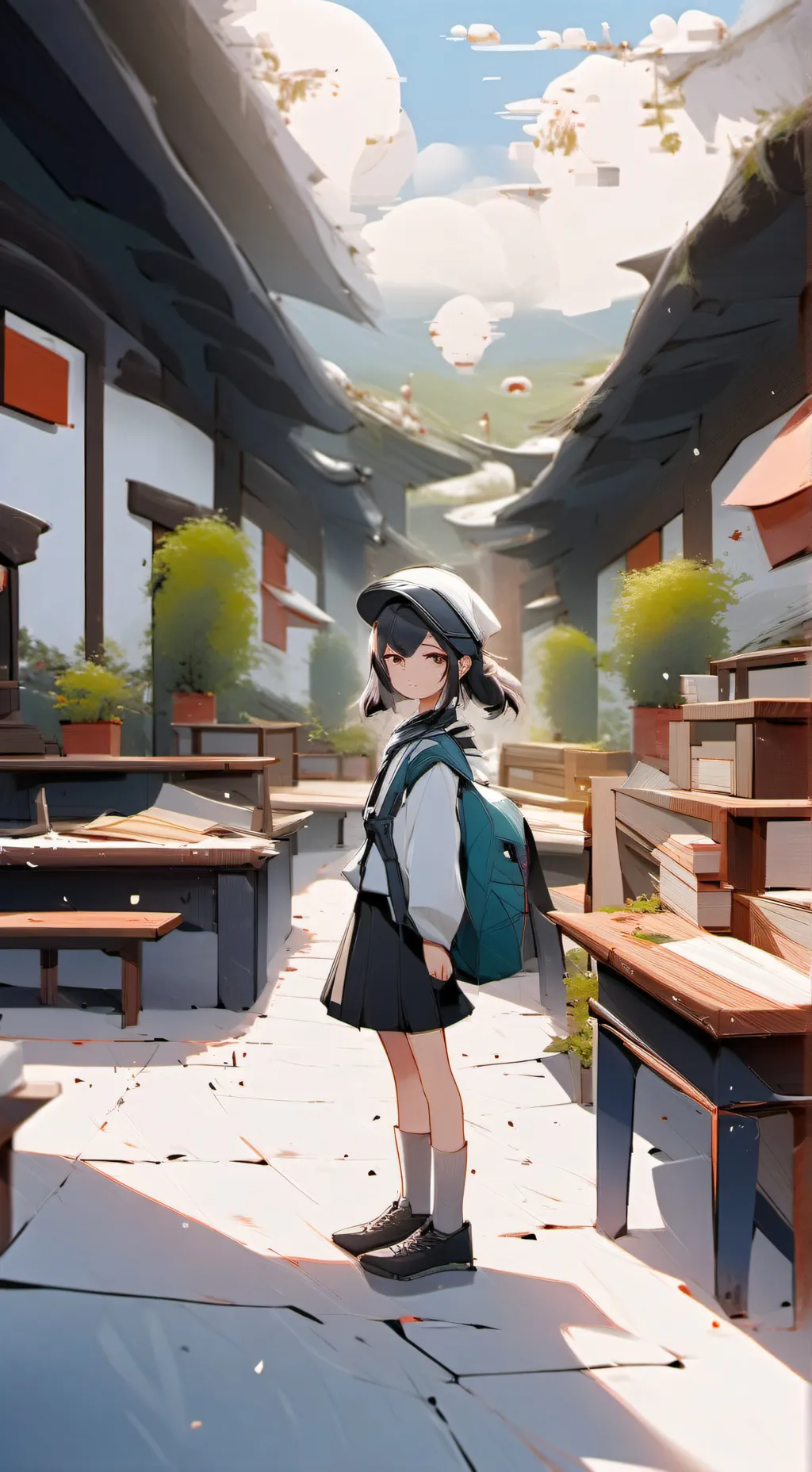 ai character: Avatar in school background