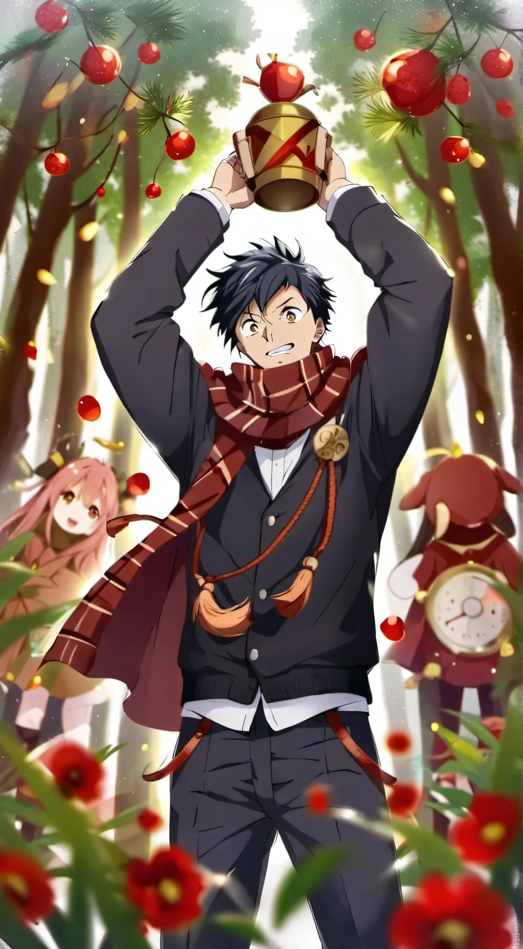 ai character: Demon Slayer X-mas background