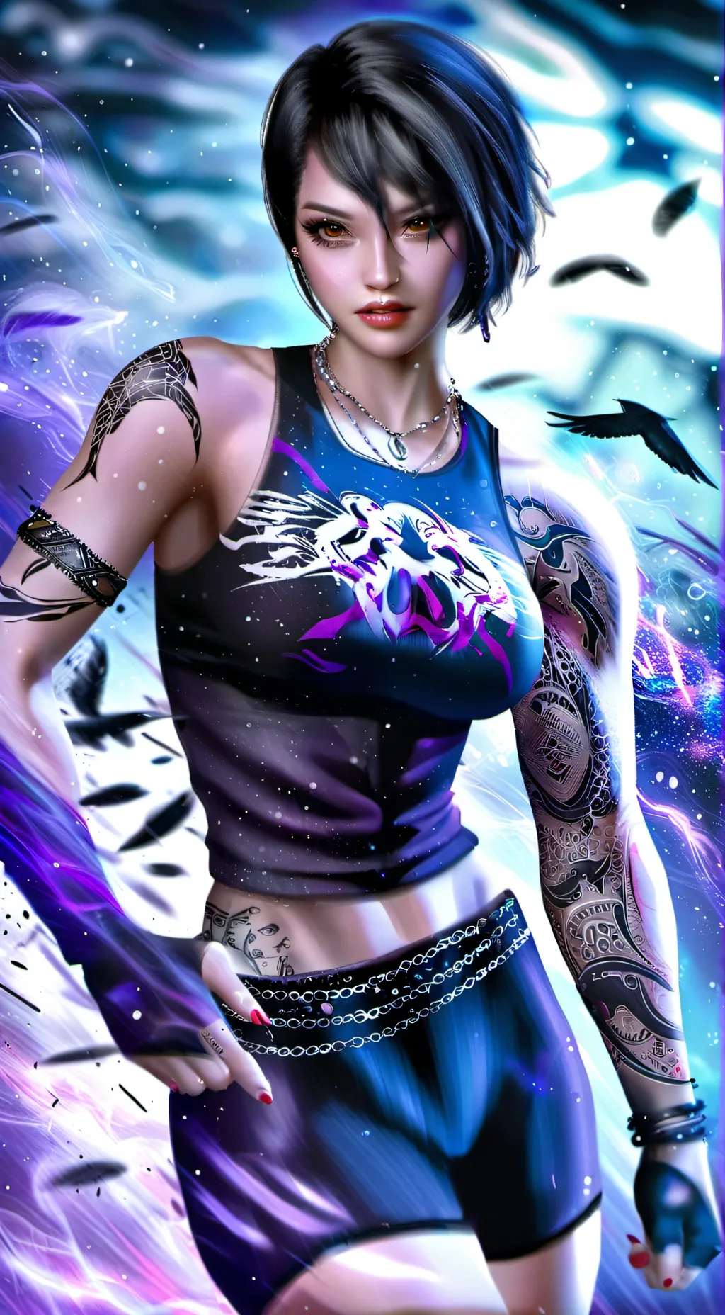 ai character: Rhea Ripley  background