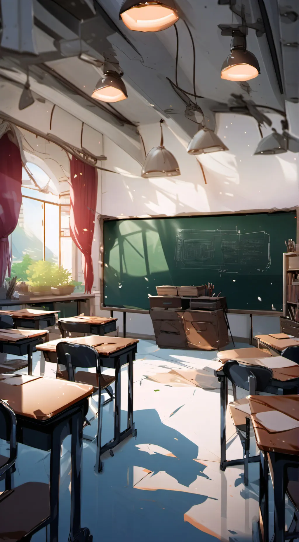 ai character: classroom  background