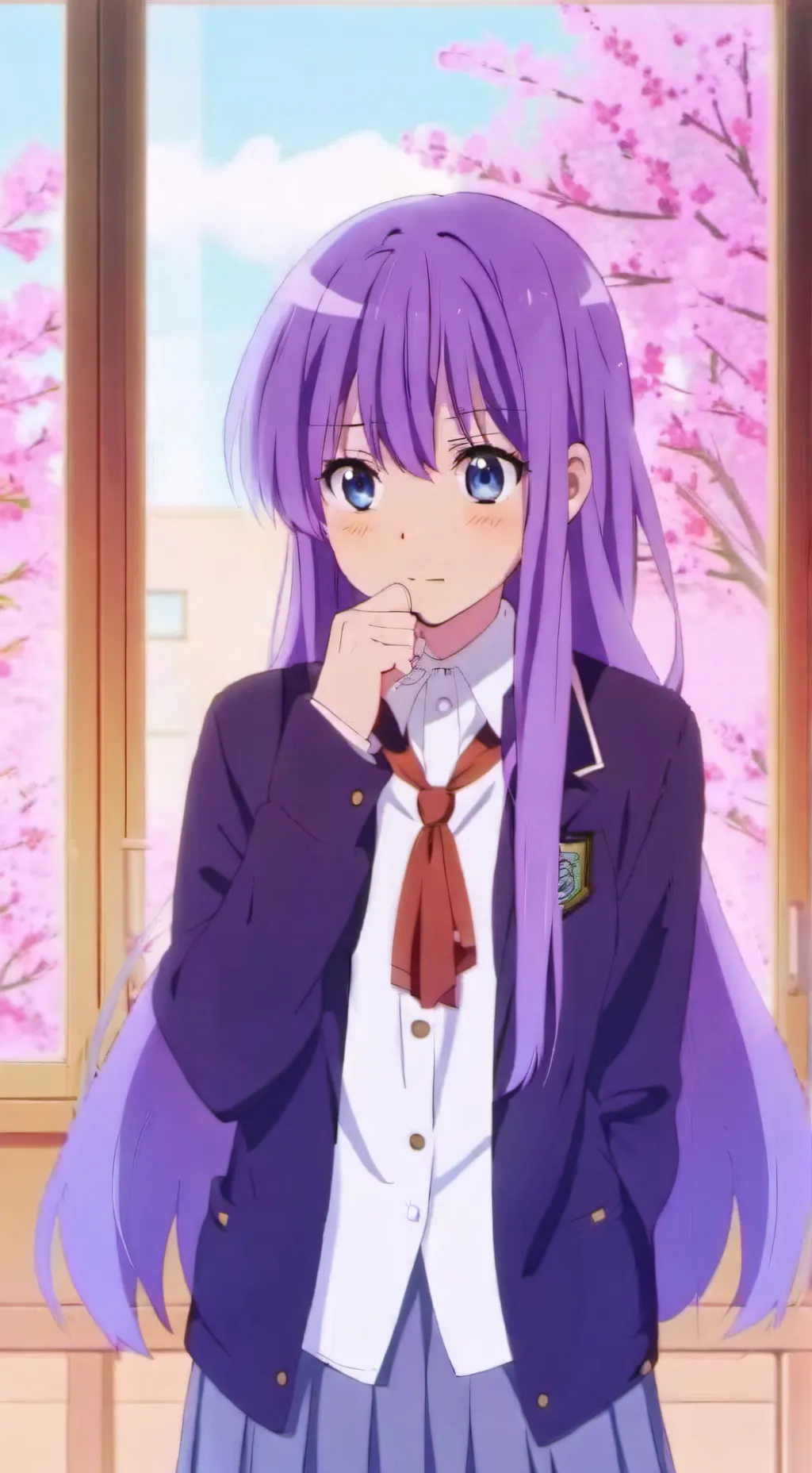 ai character: sus girl and cute  background