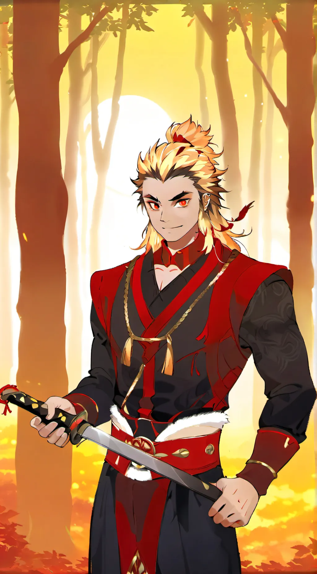 ai character: kyojuro rengoku  background