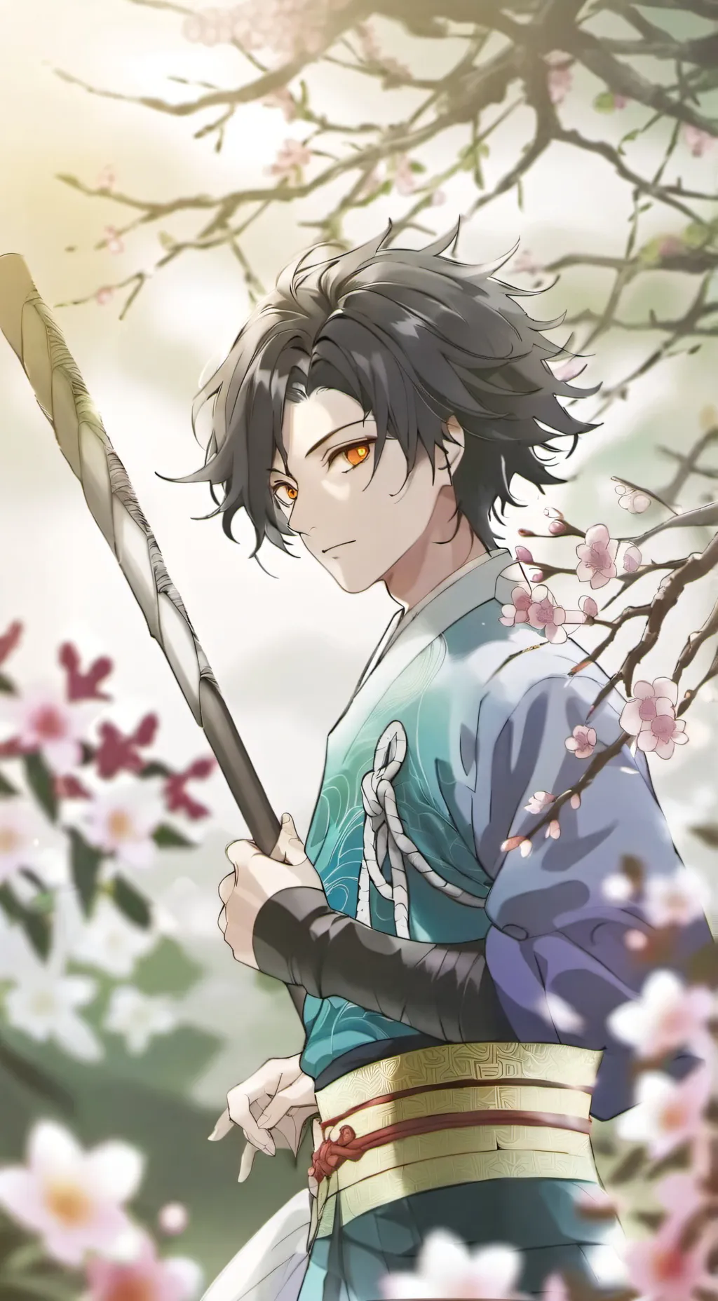 ai character: Tanjiro kamado background