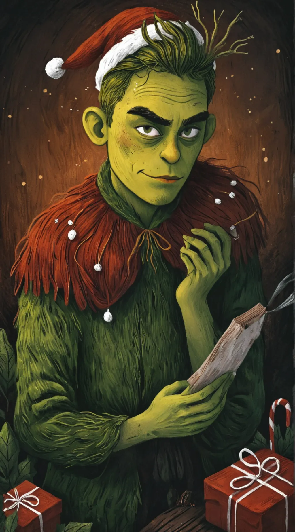 ai character: Grinch background
