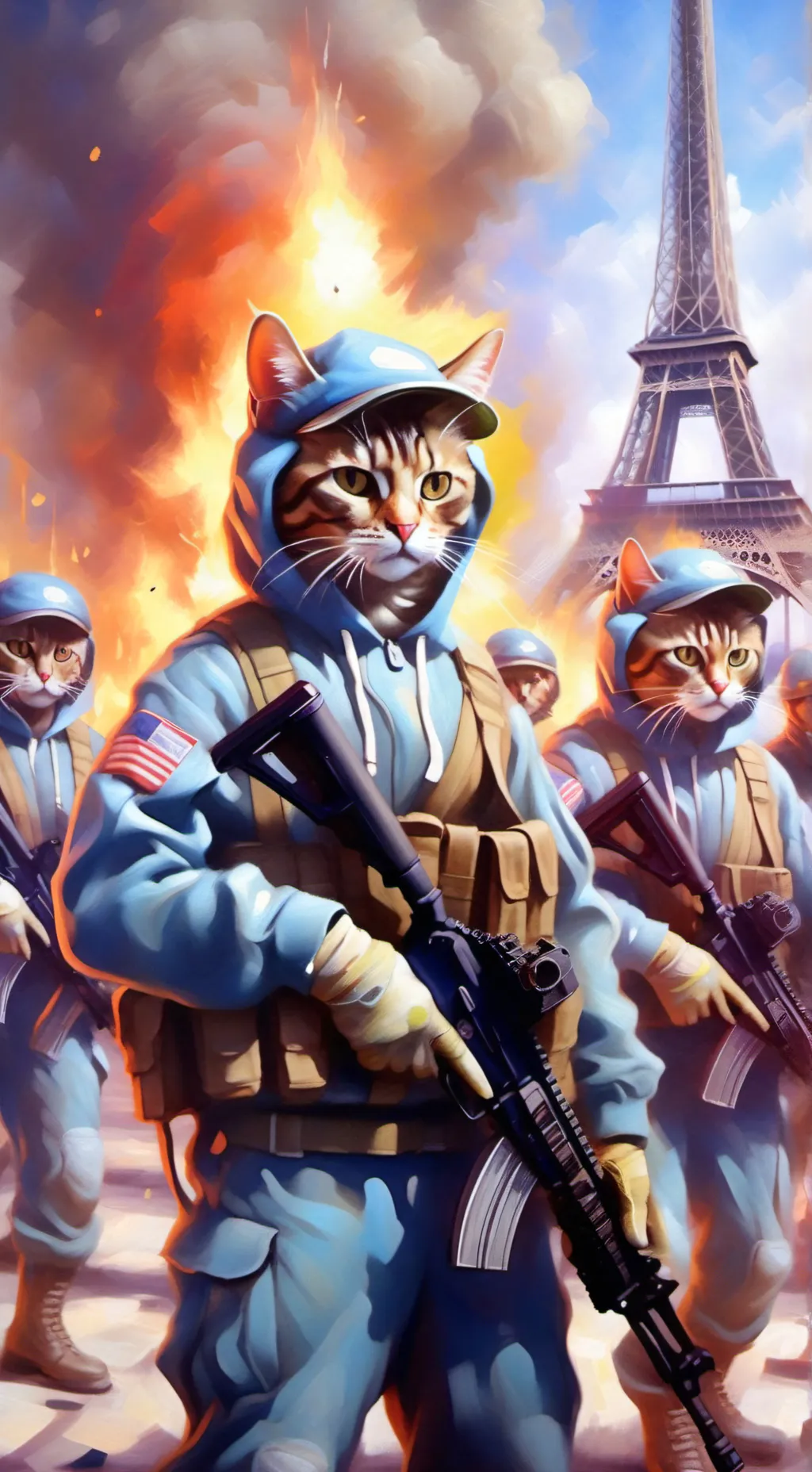 ai character: crazy cats background