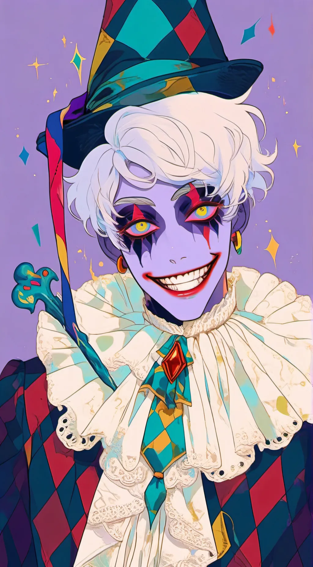 ai character: evil jester background