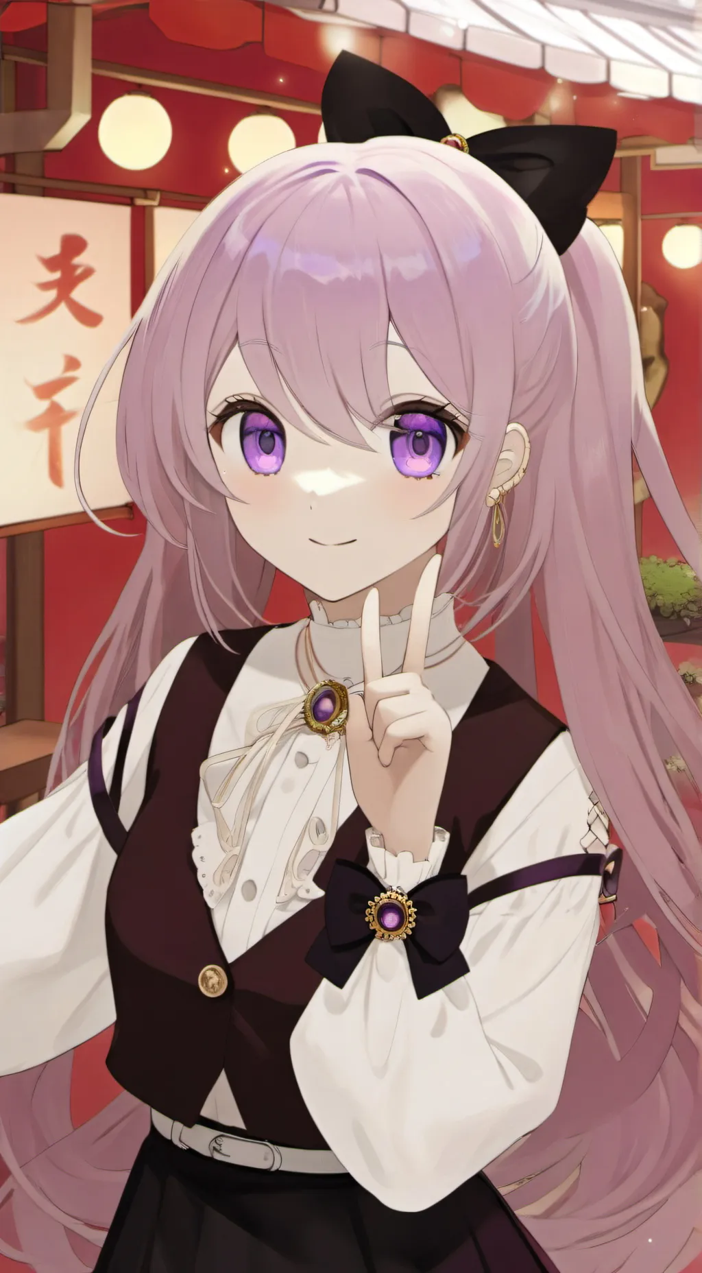 ai character: Violet background