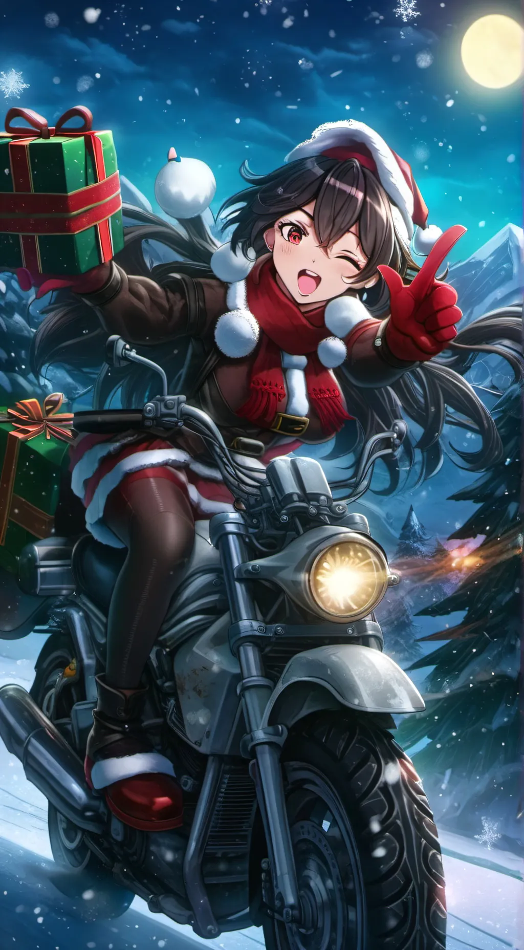 ai character: Kitty Claus background