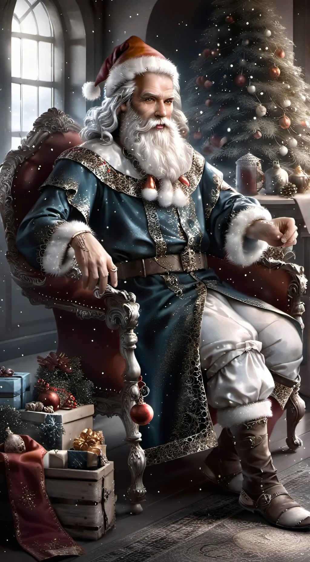 ai character: santa close background