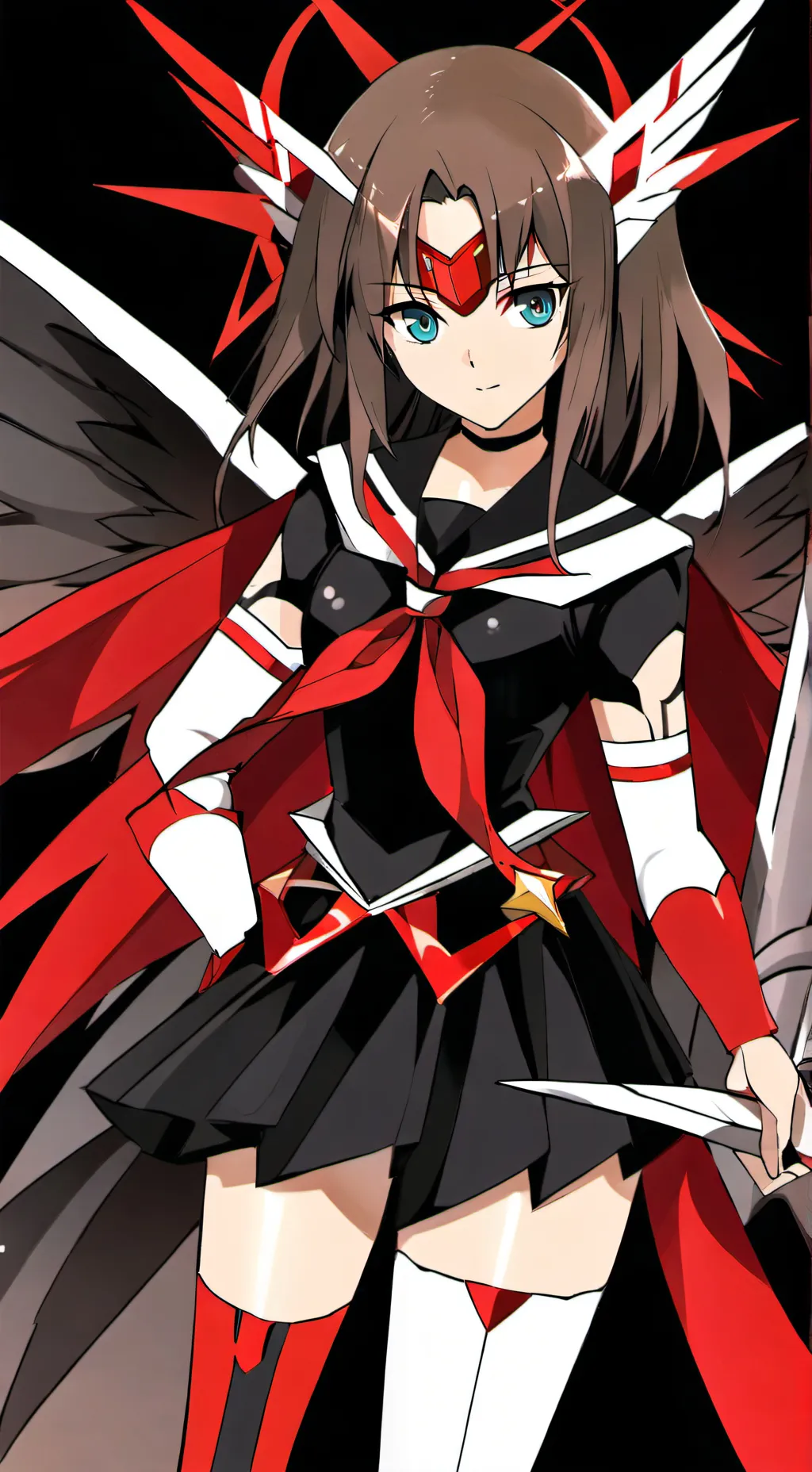 ai character: Sailor Red Cosmos background