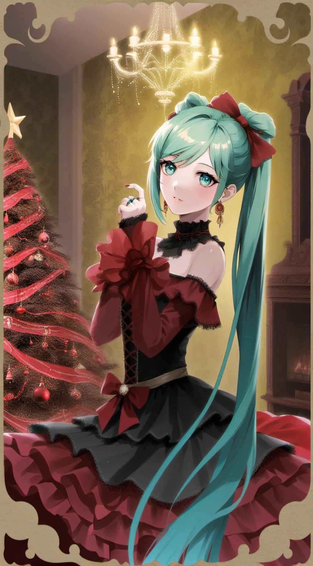 ai character: Hatsune Miku  🎄 background
