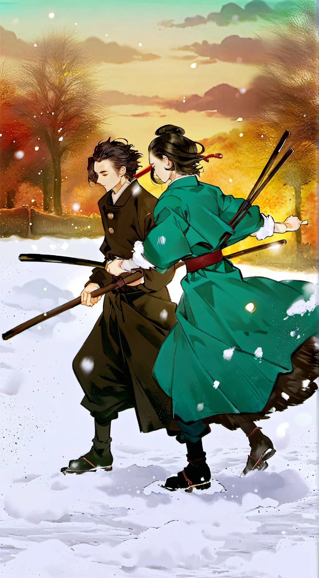 ai character: DS CRISTMAS background