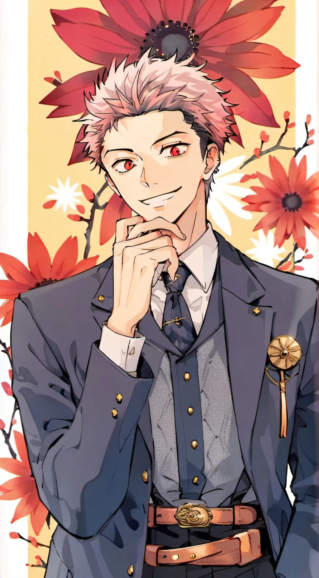 ai character: Yuji y sukuna jjk background