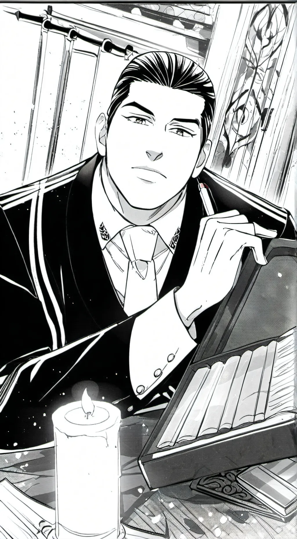 ai character: Takeo Gouda  background