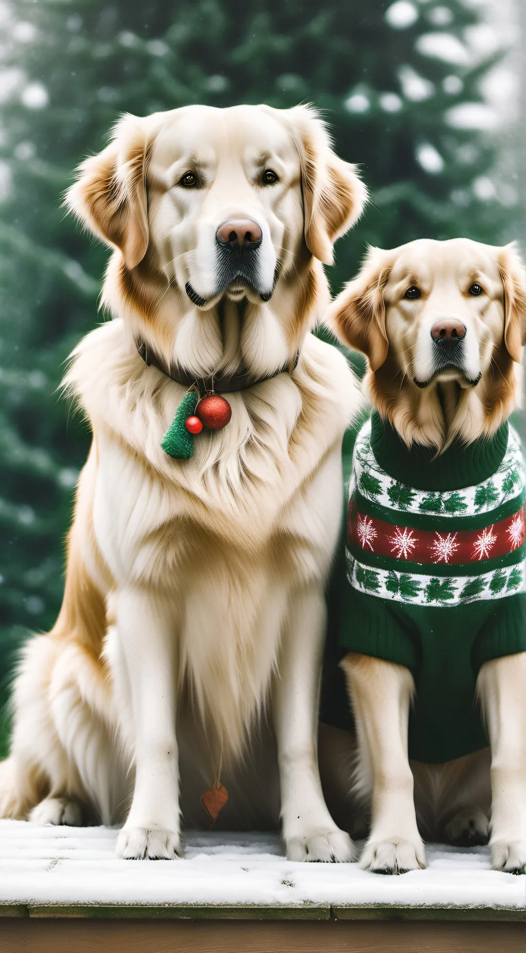 ai character: daisy andpoppyXmas background