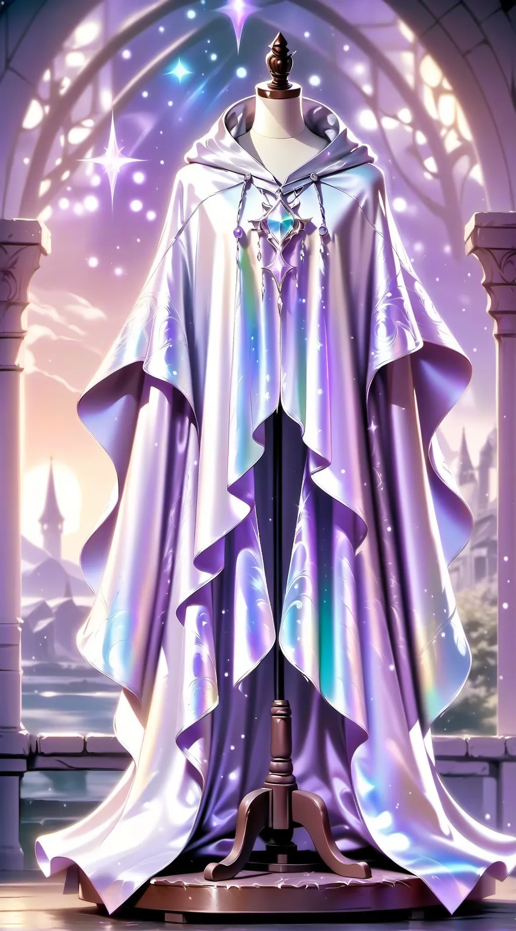 ai character: Shimmering Cloak background