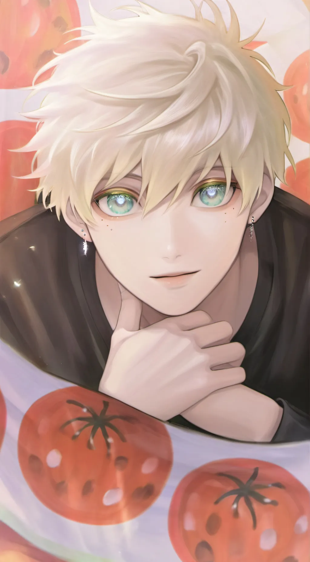 ai character: Bakugo.  background