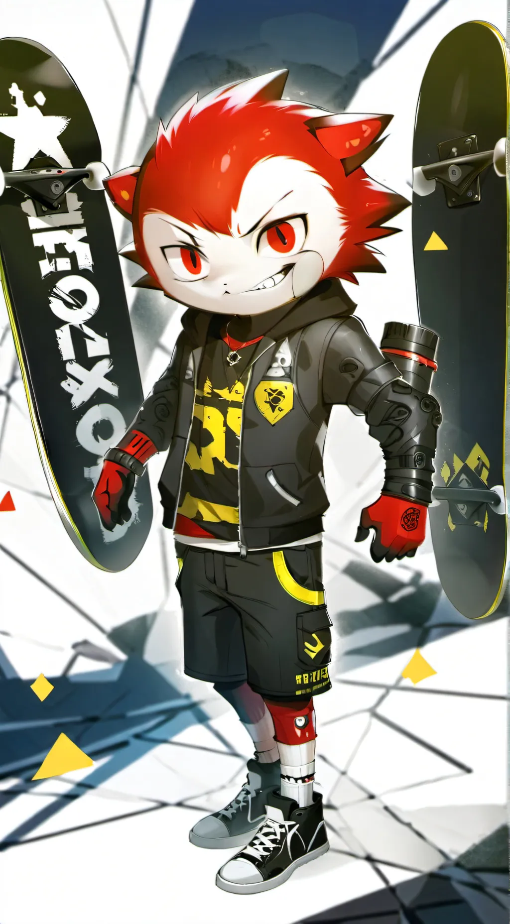 ai character: Sonic skating rink background