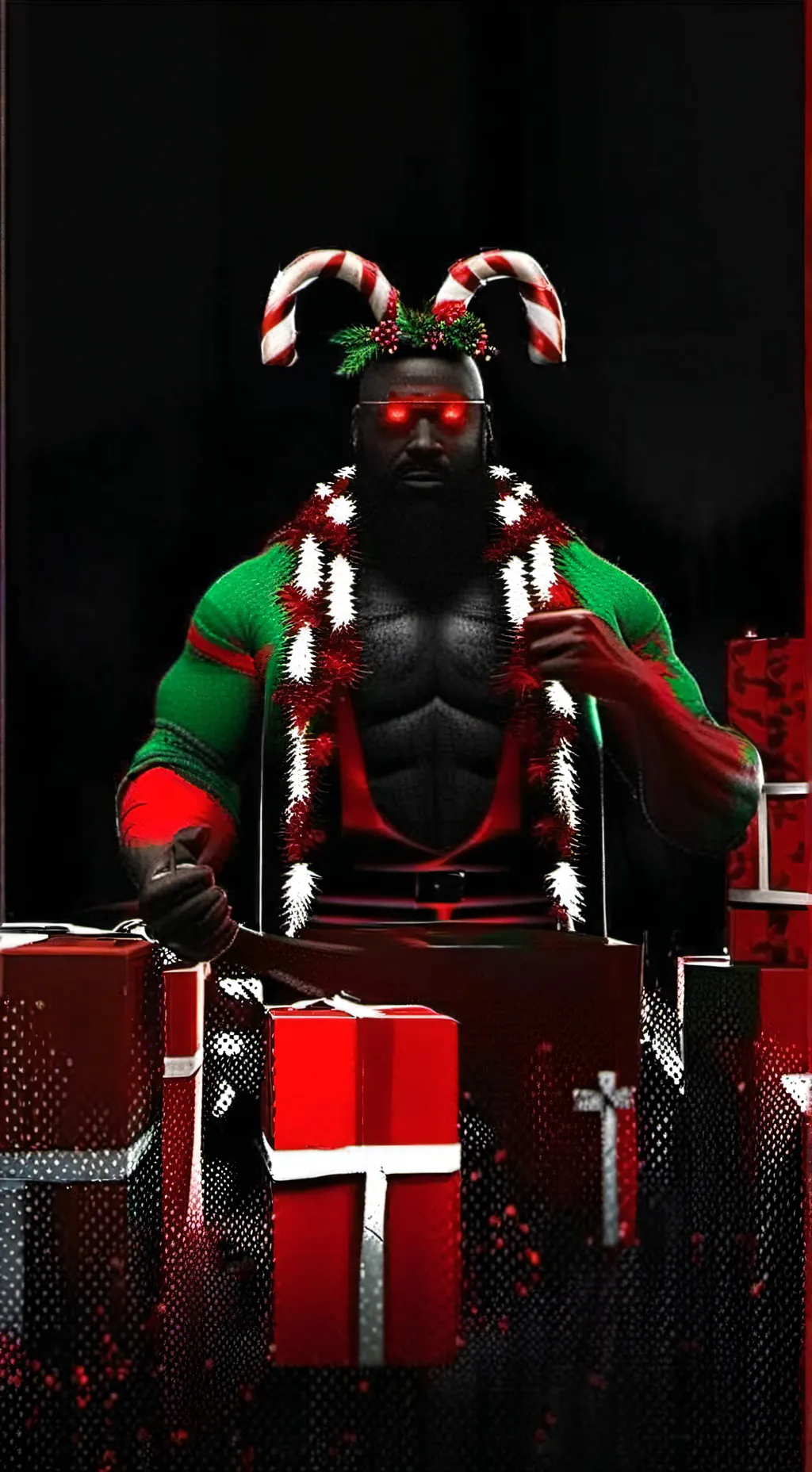 ai character: big d randy xmas background