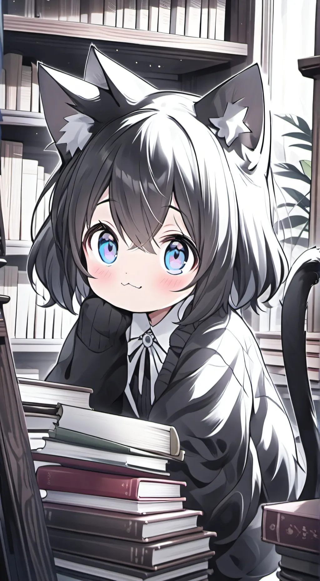 ai character: Kuro the Manga Cat Spirit background