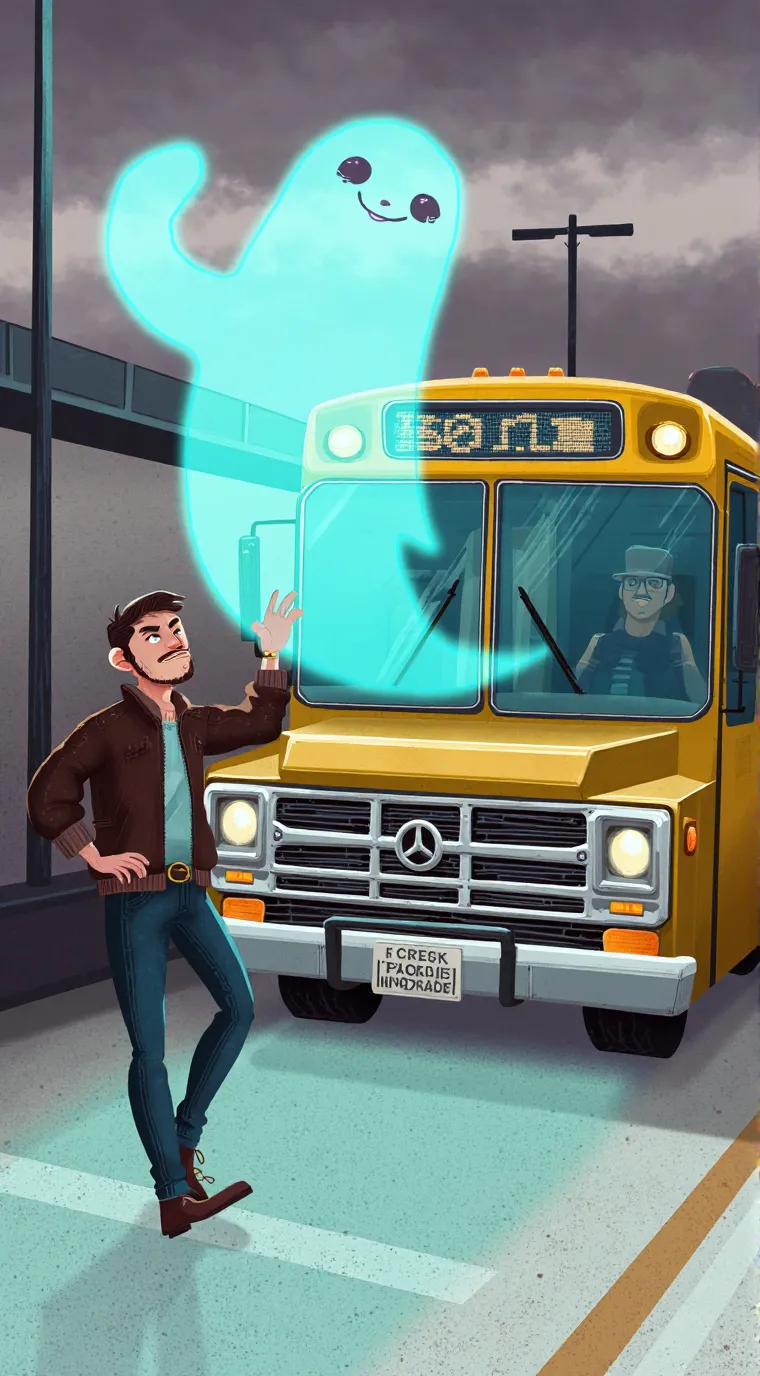 ai character: autobus background