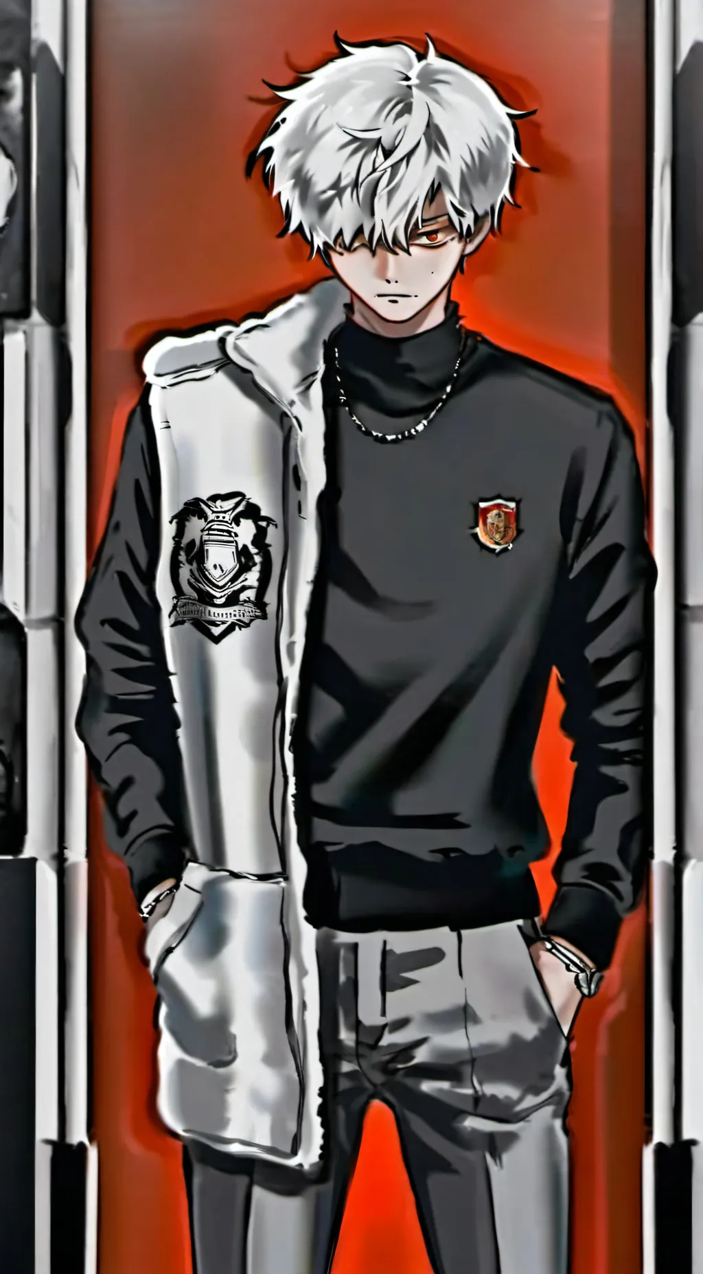 ai character: Bakutodo 💥🧊🔥 background