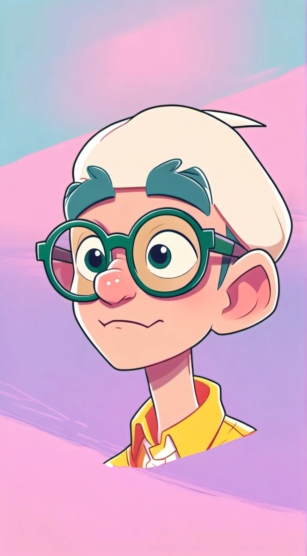 ai character: non-hair nerd background