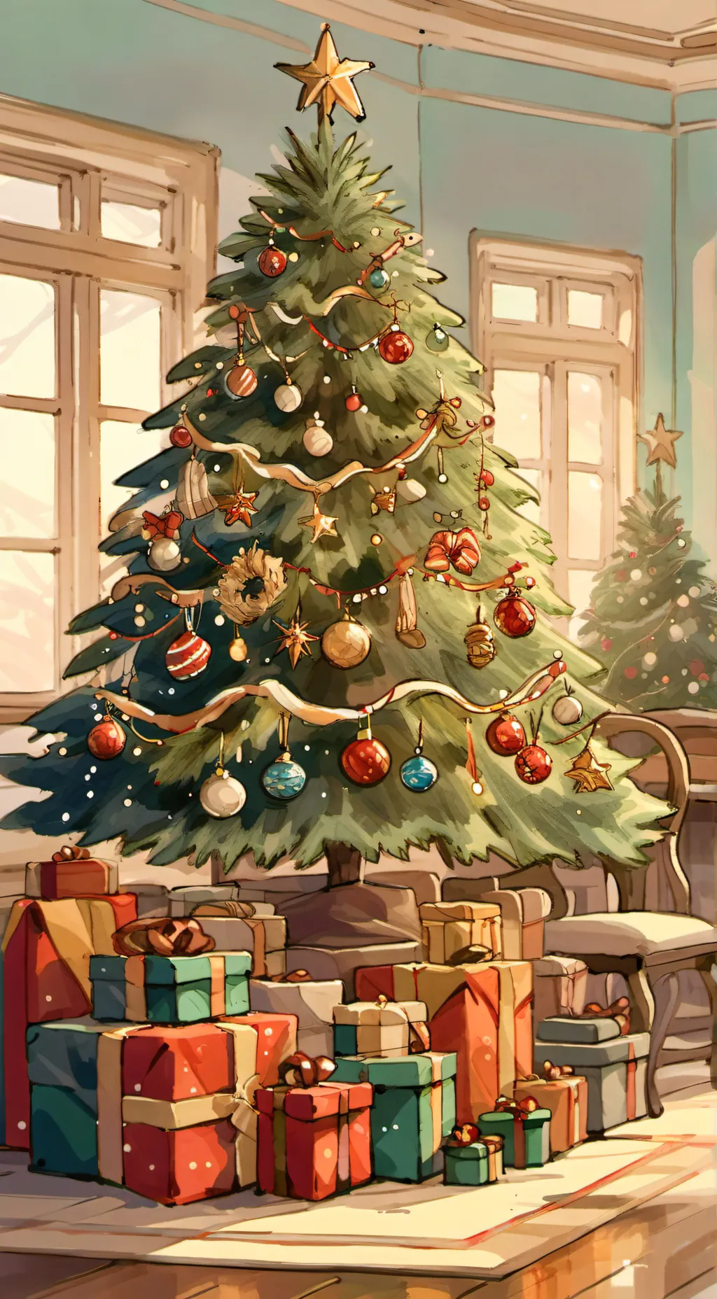 ai character: Skz Christmas background